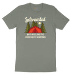 Introverted but Willing to Discuss Camping Ladies Short Sleeve Tee - Bamboo Blackout