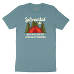 Introverted but Willing to Discuss Camping Ladies Short Sleeve Tee - Surf Blackout