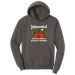 Introverted but Willing to Discuss Camping Hoodie - Charcoal