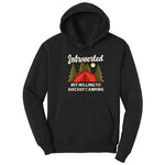 Introverted but Willing to Discuss Camping Hoodie - Jet Black