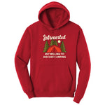 Introverted but Willing to Discuss Camping Hoodie - Red