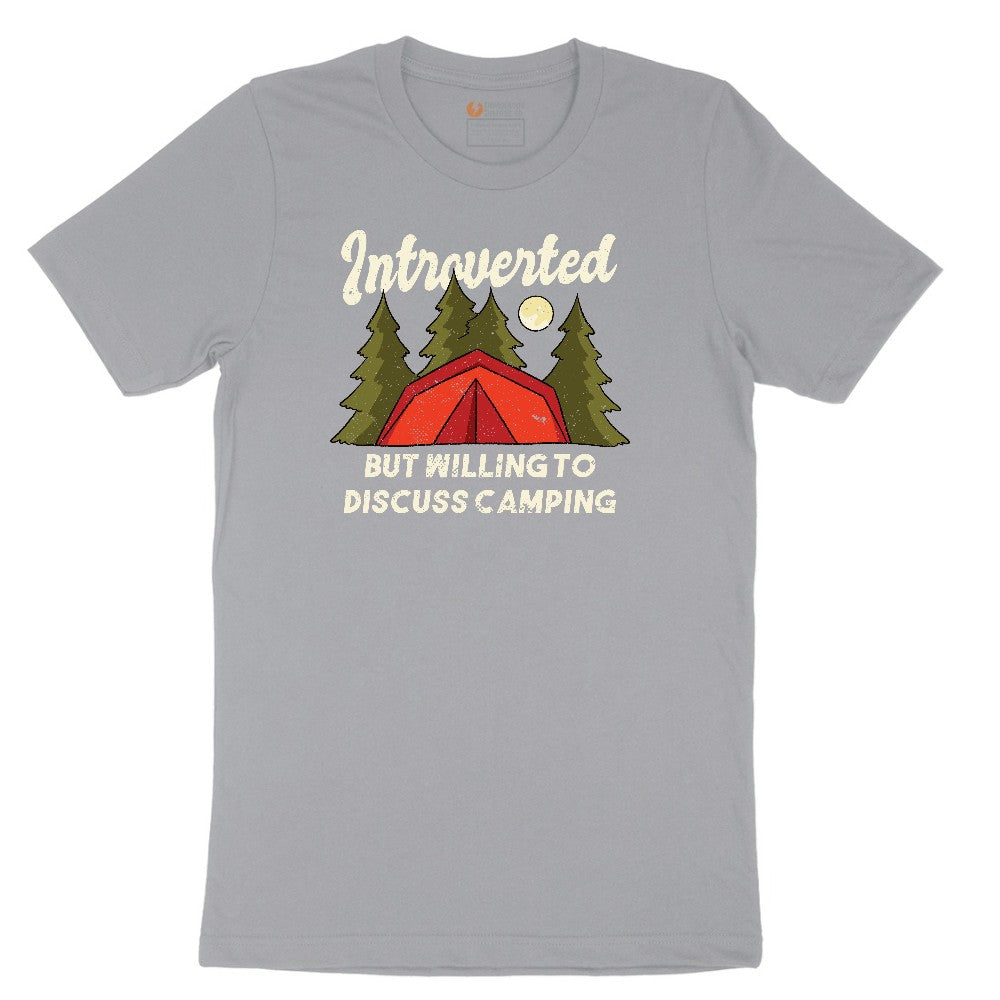 Introverted but Willing to Discuss Camping Short Sleeve Tee - Athletic Heather Grey