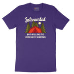 Introverted but Willing to Discuss Camping Short Sleeve Tee - Team Purple