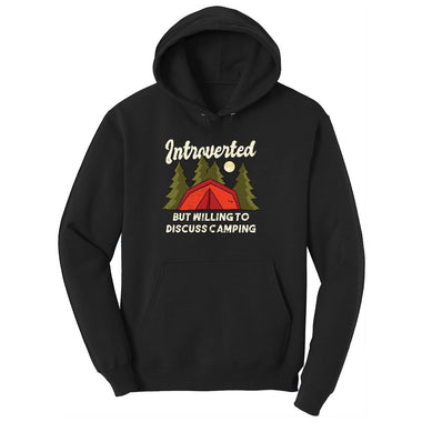 Introverted but Willing to Discuss Camping Toddler Hoodie - Jet Black