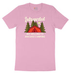 Introverted but Willing to Discuss Camping Toddler Short Sleeve Tee - Candy Pink