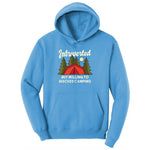 Introverted but Willing to Discuss Camping Youth Hoodie - Aquatic Blue