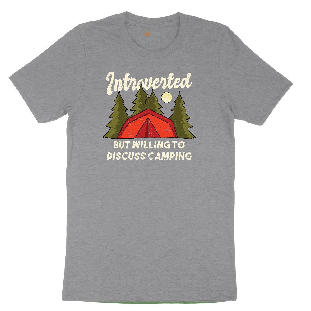 Introverted but Willing to Discuss Camping Youth Short Sleeve Tee - Athletic Heather