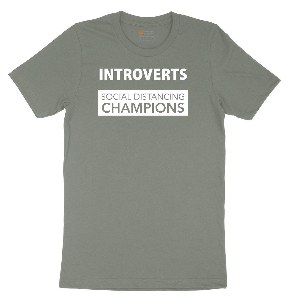 Introverts Social Distancing Champions Ladies Short Sleeve Tee - Bamboo Blackout
