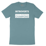 Introverts Social Distancing Champions Ladies Short Sleeve Tee - Surf Blackout