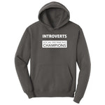 Introverts Social Distancing Champions - Mens & Ladies T-Shirt Hoodie - Charcoal