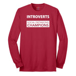 Introverts Social Distancing Champions - Mens & Ladies T-Shirt Long Sleeve Tee - Red