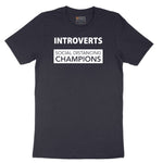 Introverts Social Distancing Champions - Mens & Ladies T-Shirt Short Sleeve Tee - Deep Navy