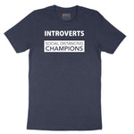 Introverts Social Distancing Champions - Mens & Ladies T-Shirt Short Sleeve Tee - Heather Navy
