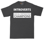 Introverts - Social Distancing Champions tall t-shirt for men in Dark Heather Grey