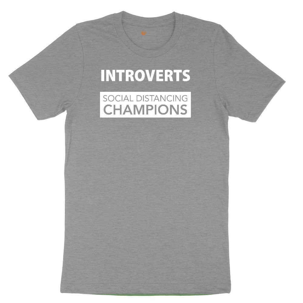 Introverts Social Distancing Champions Youth Short Sleeve Tee - Athletic Heather