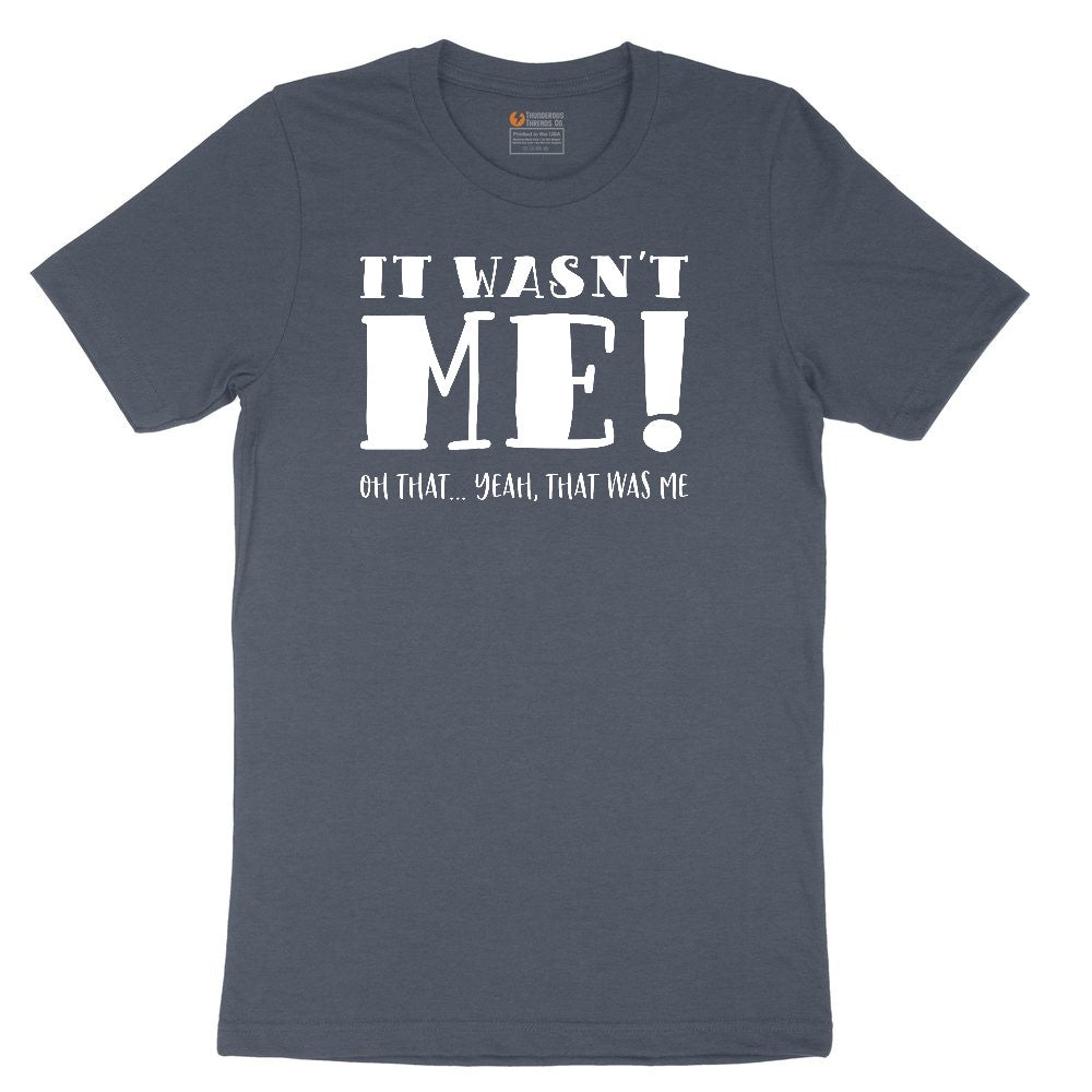 It Wasn't Me White Toddler Short Sleeve Tee - Heather Navy