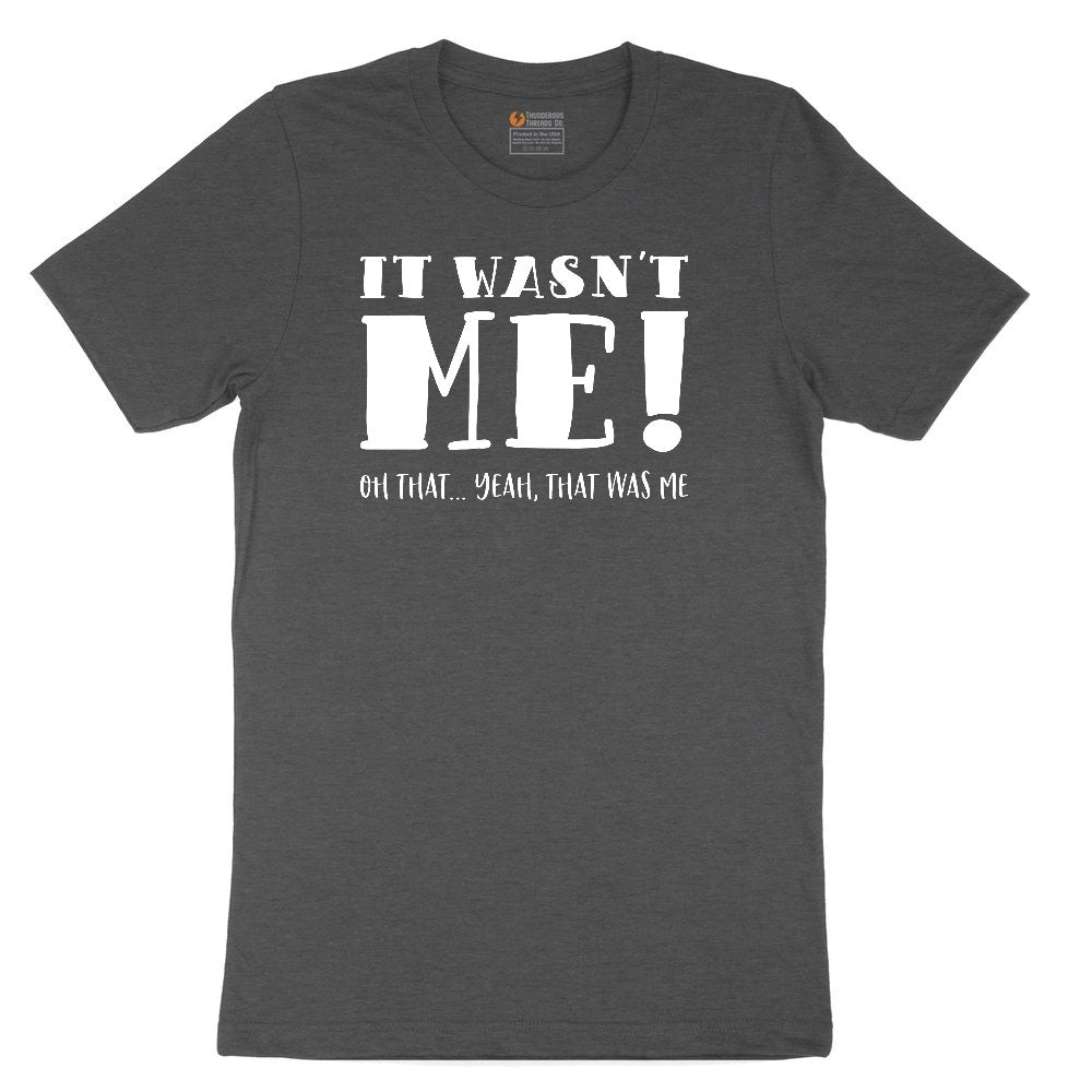 It Wasn't Me White Youth Short Sleeve Tee - Dark Heather Grey
