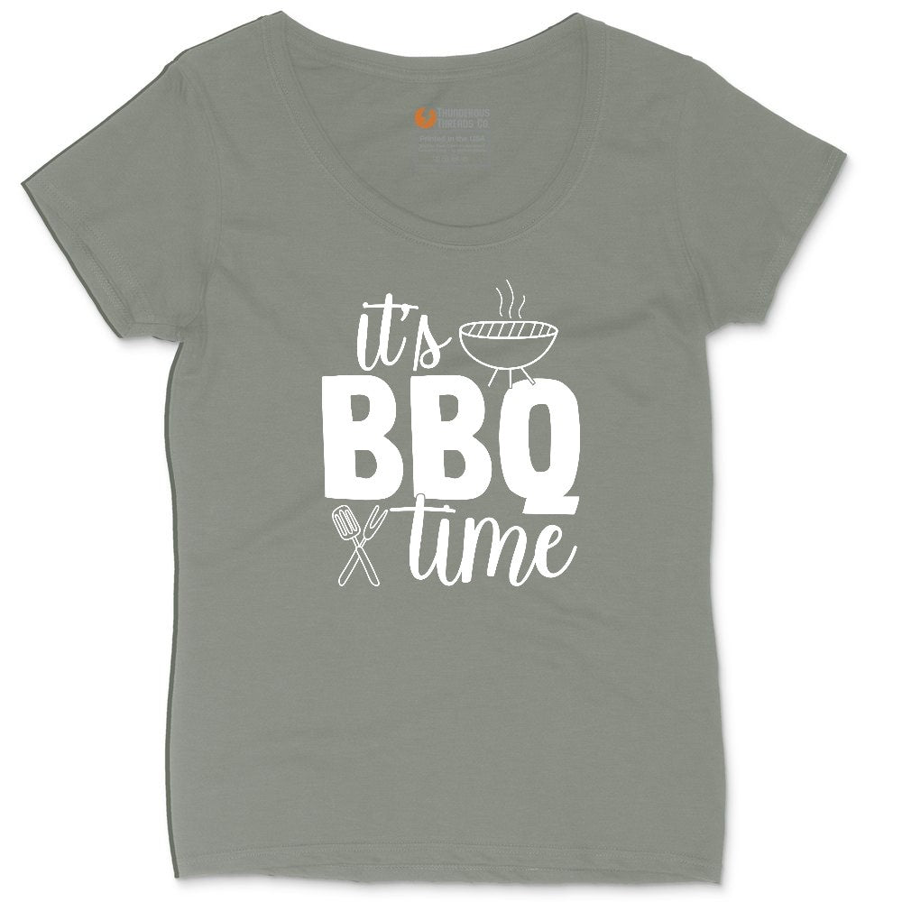 Its BBQ Time Ladies Curvy Tee - Bamboo Blackout