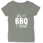 Its BBQ Time Ladies Curvy Tee - Bamboo Blackout