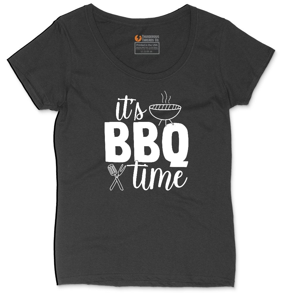 Its BBQ Time Ladies Curvy Tee - Black