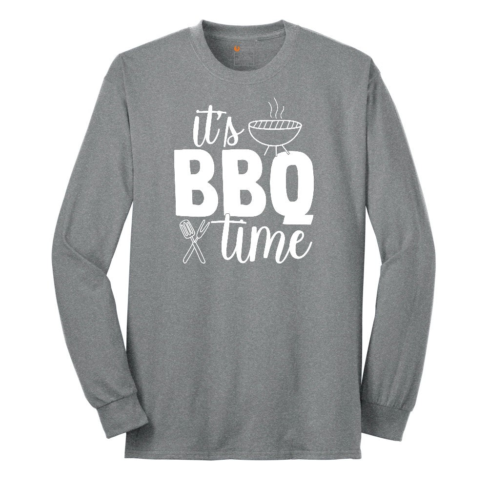 Its BBQ Time Long Sleeve Tee - Athletic Grey
