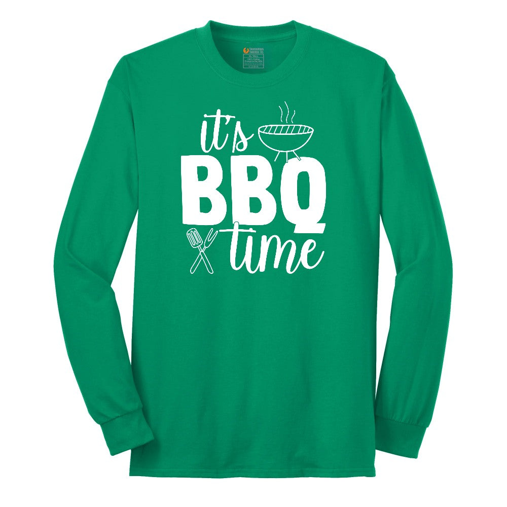 Its BBQ Time Long Sleeve Tee - Kelly Green
