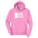 Its Beer OClock Somewhere Ladies Hoodie - Candy Pink