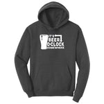 Its Beer OClock Somewhere Ladies Hoodie - Dark Heather Grey