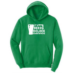 Its Beer OClock Somewhere Ladies Hoodie - Kelly Green