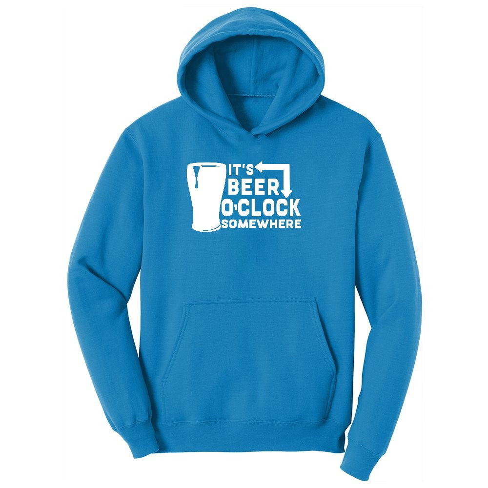 Its Beer OClock Somewhere Ladies Hoodie - Sapphire