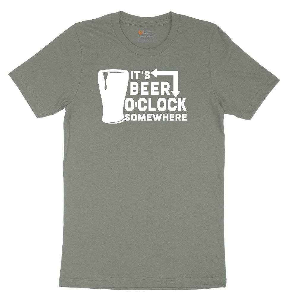 Its Beer OClock Somewhere Ladies Short Sleeve Tee - Bamboo Blackout