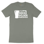 Its Beer OClock Somewhere Ladies Short Sleeve Tee - Bamboo Blackout