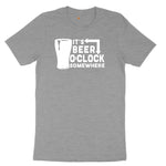 Its Beer OClock Somewhere Ladies Short Sleeve Tee - Granite Heather