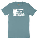 Its Beer OClock Somewhere Ladies Short Sleeve Tee - Surf Blackout