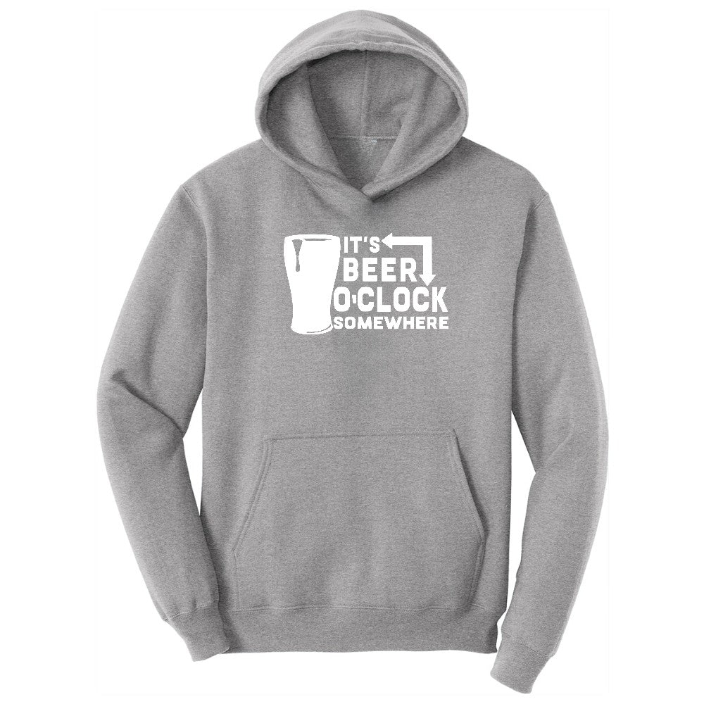 Its Beer OClock Somewhere Hoodie - Athletic Heather