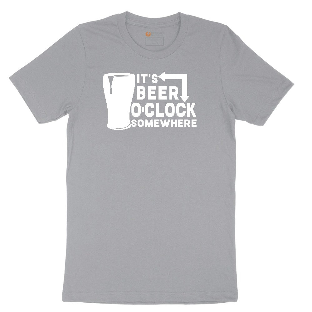 Its Beer OClock Somewhere Short Sleeve Tee - Athletic Heather Grey