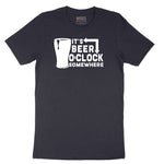 Its Beer OClock Somewhere Short Sleeve Tee - Deep Navy