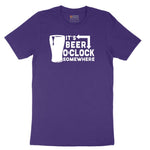 Its Beer OClock Somewhere Short Sleeve Tee - Team Purple