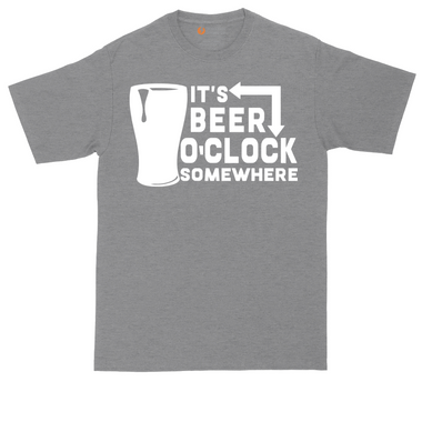 It's Beer O'Clock Somewhere tall t-shirt for men in Jet Black
