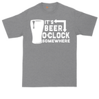 It's Beer O'Clock Somewhere tall t-shirt for men in Athletic Heather