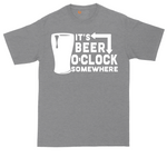 It's Beer O'Clock Somewhere tall t-shirt for men in Athletic Heather