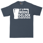 It's Beer O'Clock Somewhere tall t-shirt for men in Heather Navy