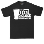 It's Beer O'Clock Somewhere tall t-shirt for men in Jet Black