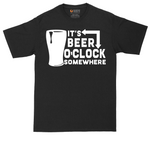 It's Beer O'Clock Somewhere tall t-shirt for men in Jet Black