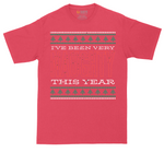 I've Been Very Naughty This Year tall t-shirt for men in Heather Red