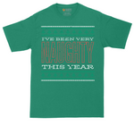 I've Been Very Naughty This Year tall t-shirt for men in Kelly Green