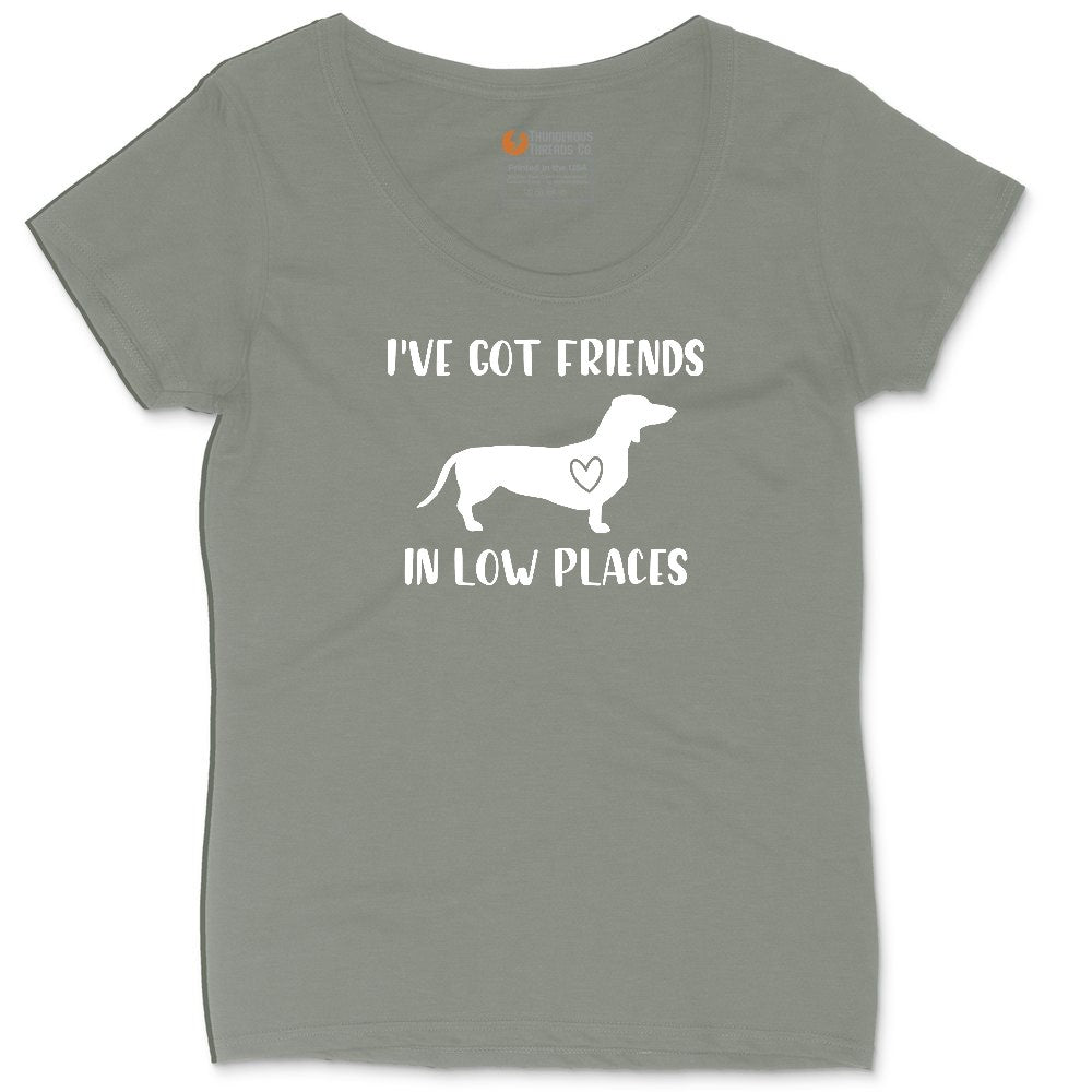 I've Got Friends in Low Places Ladies Curvy Tee - Bamboo Blackout