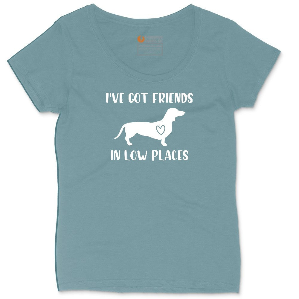 I've Got Friends in Low Places Ladies Curvy Tee - Surf Blackout