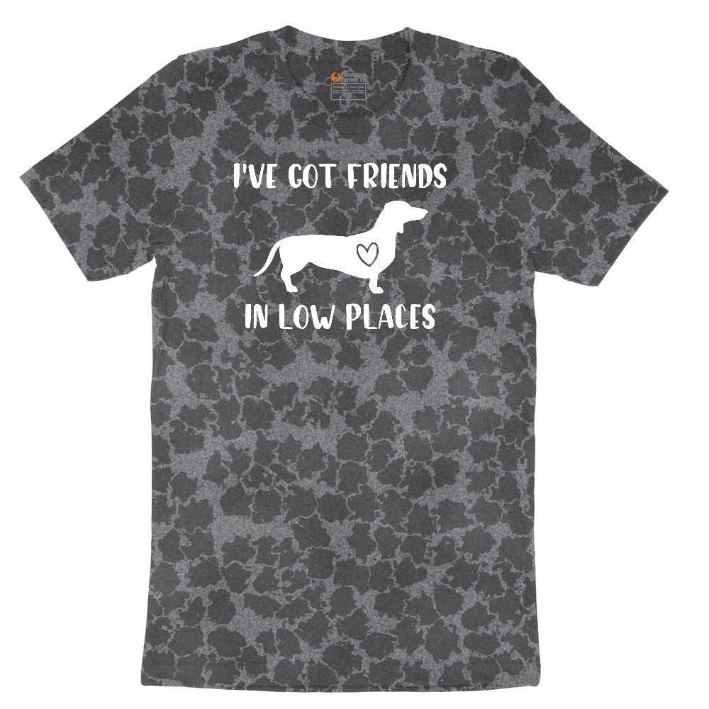 I've Got Friends in Low Places Ladies Short Sleeve Tee - Black Leopard