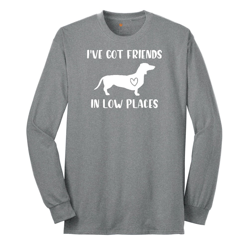I've Got Friends in Low Places Long Sleeve Tee - Athletic Grey